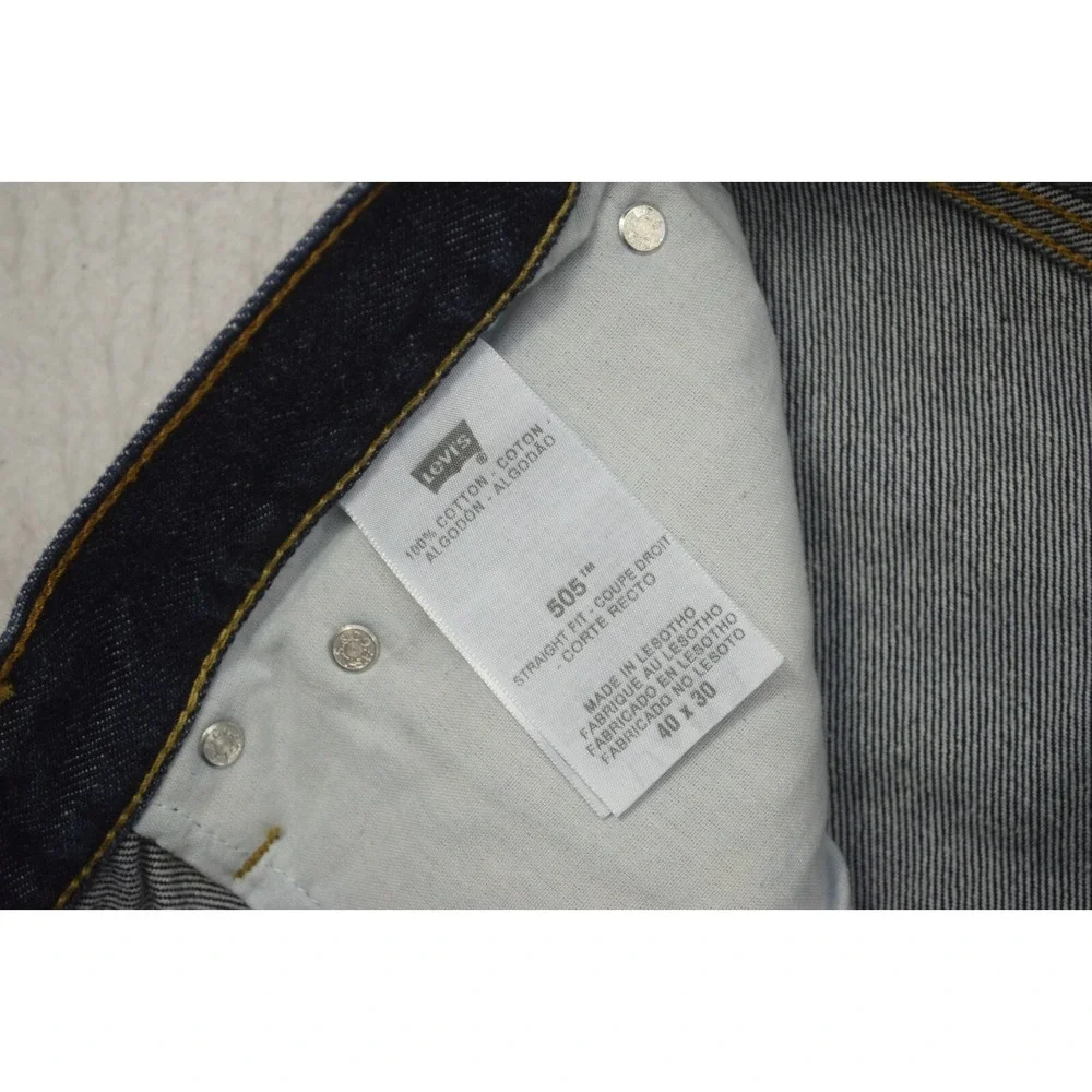 Levi's 505 Regular‎ Straight Fit Denim Blue Jeans Mens Size 40 x 30